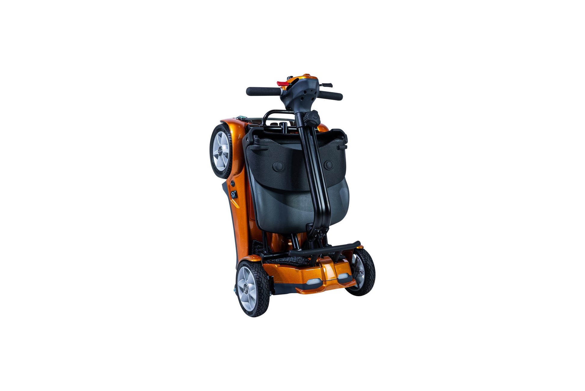 Heartway Transit 4 folded upright and standing on its rear wheels