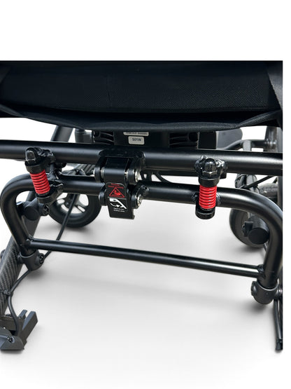 EZee Life CH4078 Carbon Fibre Folding Power Wheelchair – Red Accent Ezee Life