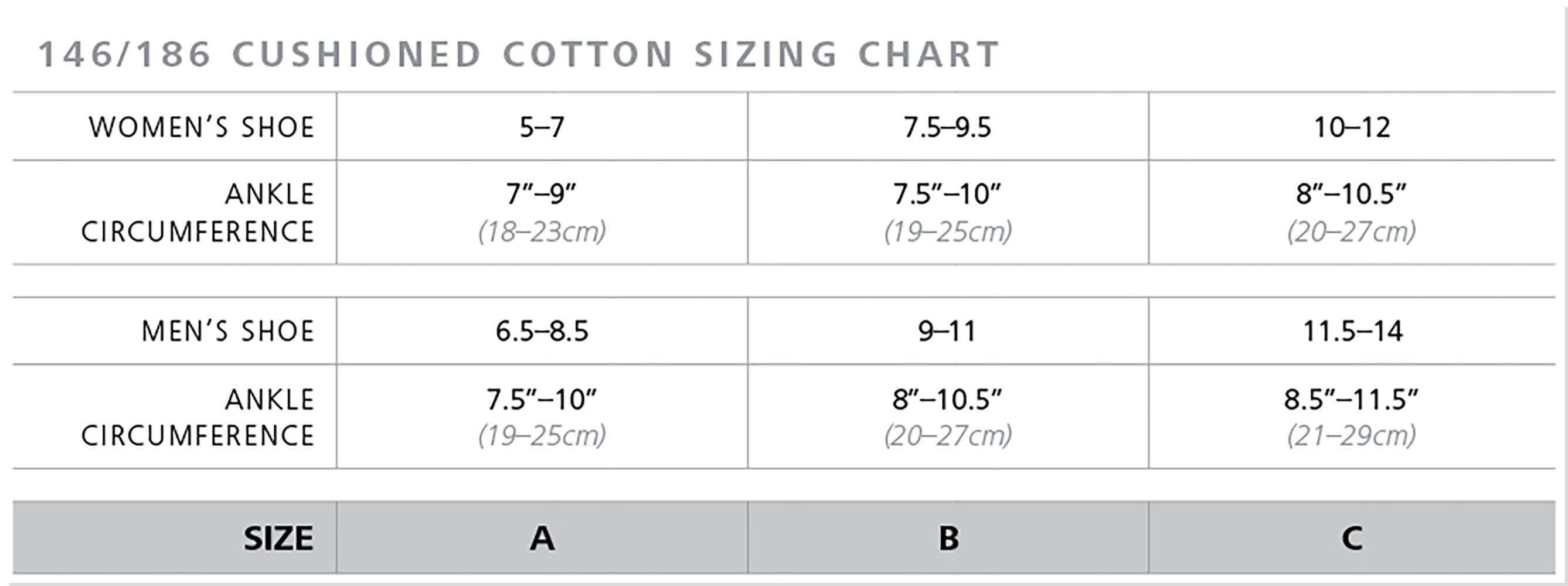 Sigvaris Women's Casual Cotton Calf 15-20mmHg Closed size chart