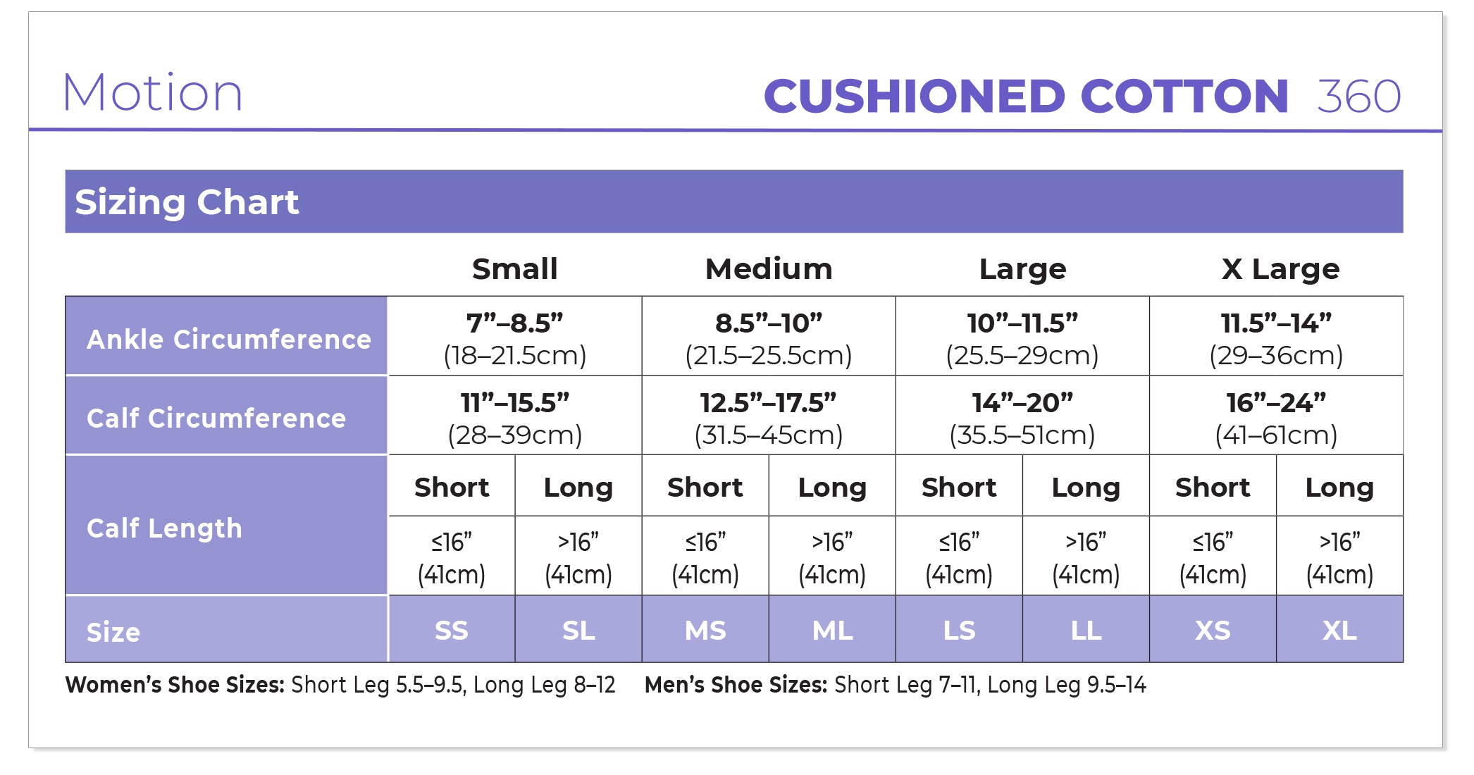 Sigvaris Men's Motion Cushioned Cotton Calf 20-30mmHg Men's Closed Toe size chart