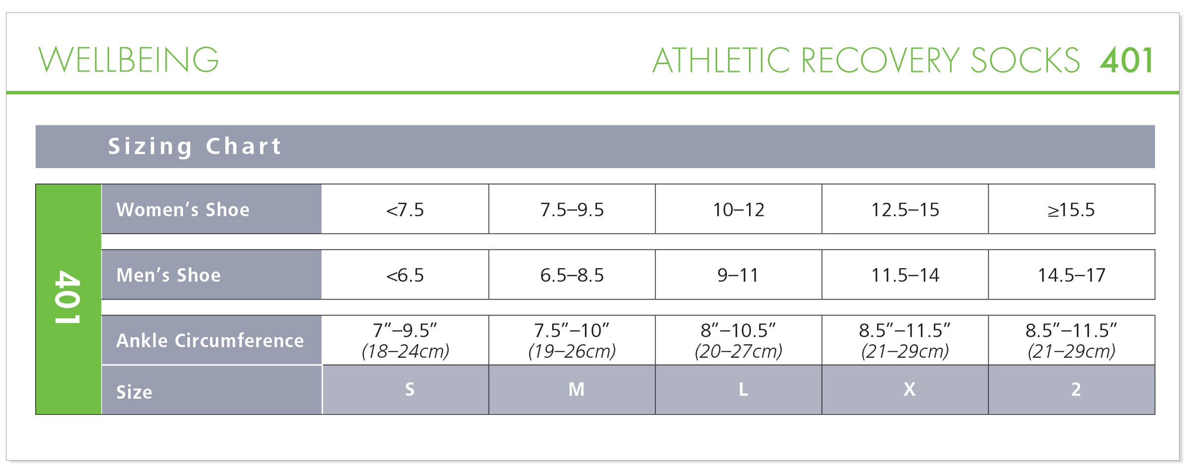 Sigvaris Men's Athletic Recovery Sock Calf 15-20mmHg Closed size chart