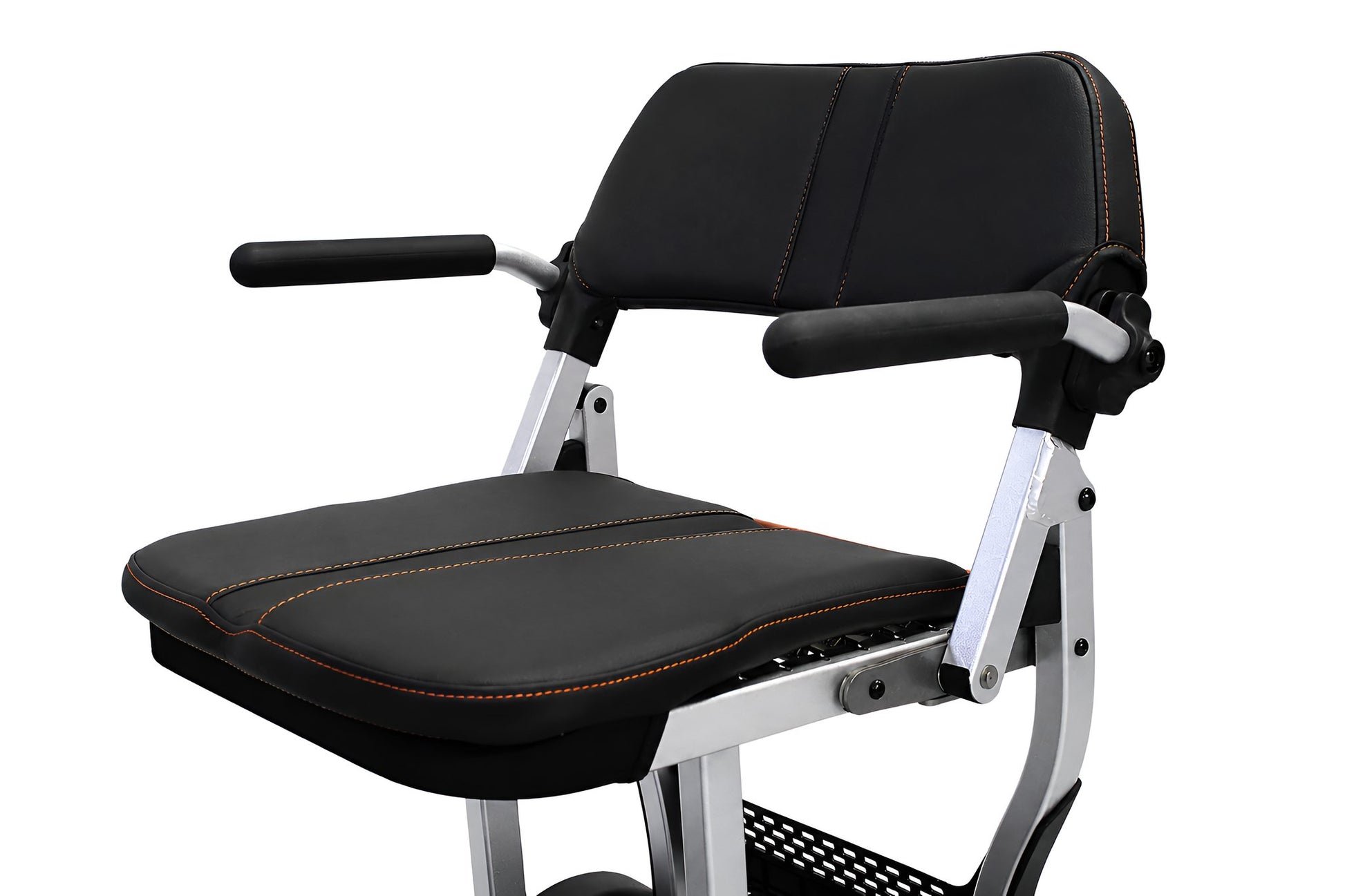 Close-up of the Movo Pilot padded seat and armrests