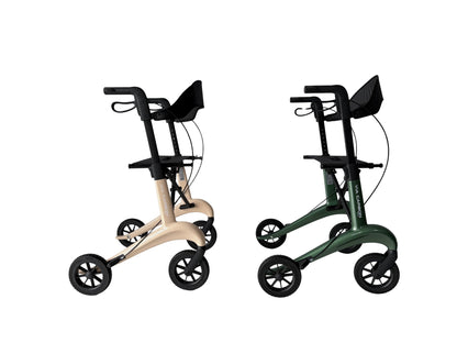 Movo Via Carbon 24 inch tall rollator, side profile view