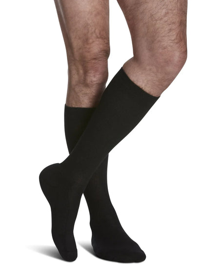 Sigvaris 360 Cushioned Cotton Compression Socks 20-30 mmHg Calf High for Men Closed Toe