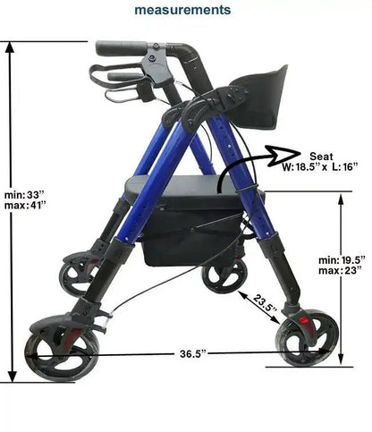 Aluminum Folding Bariatric Rollator | Mobb - Factory Direct Medical