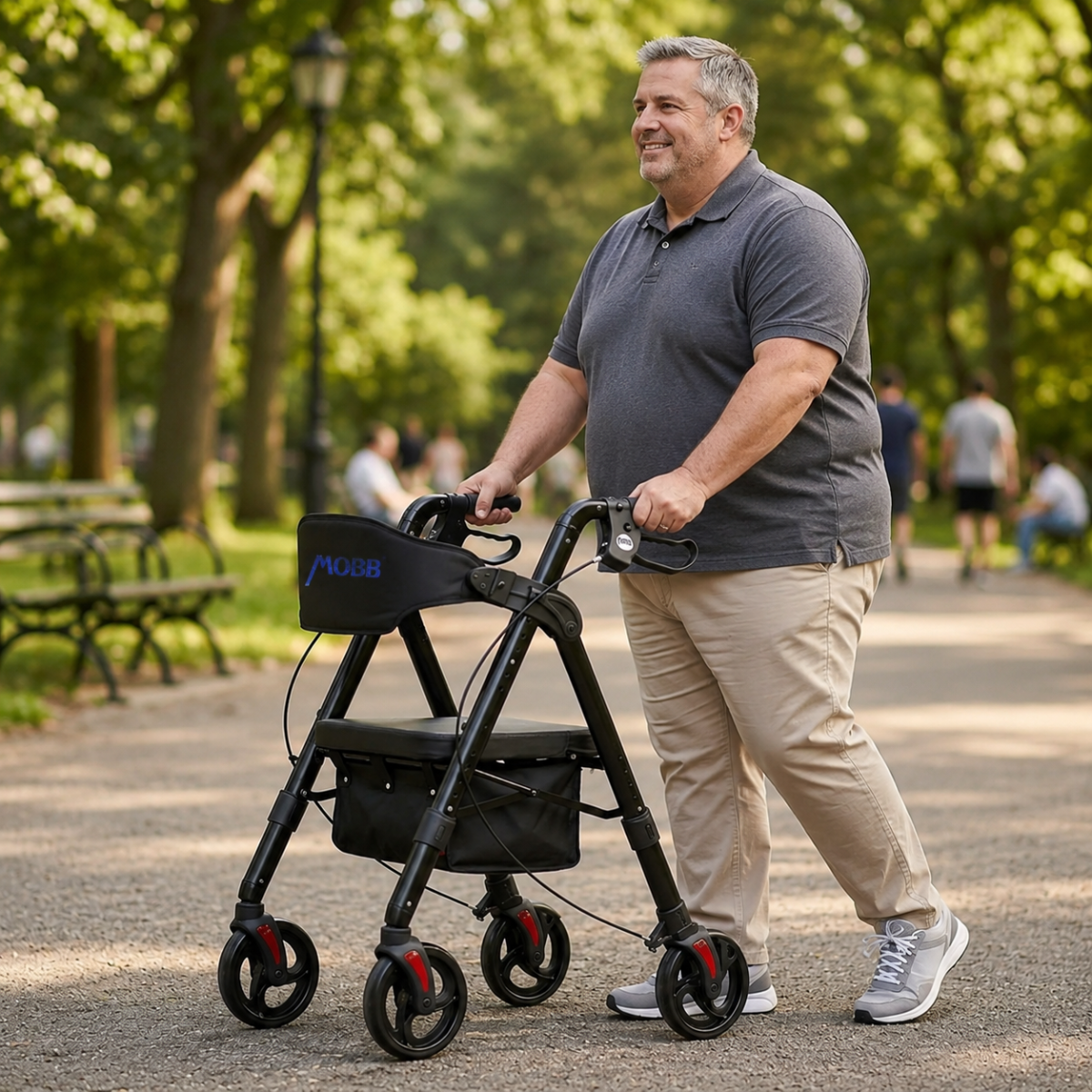 Aluminum Folding Bariatric Rollator — MOBB Home Health Care, further detail