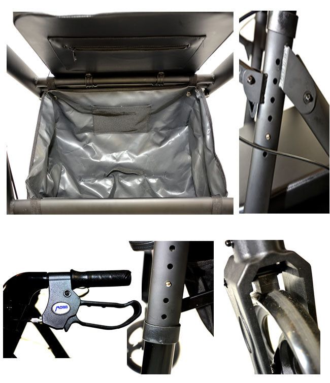 Aluminum Folding Bariatric Rollator — MOBB Home Health Care, rear view