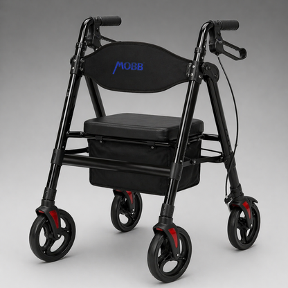 Aluminum Folding Bariatric Rollator — MOBB Home Health Care, close-up detail