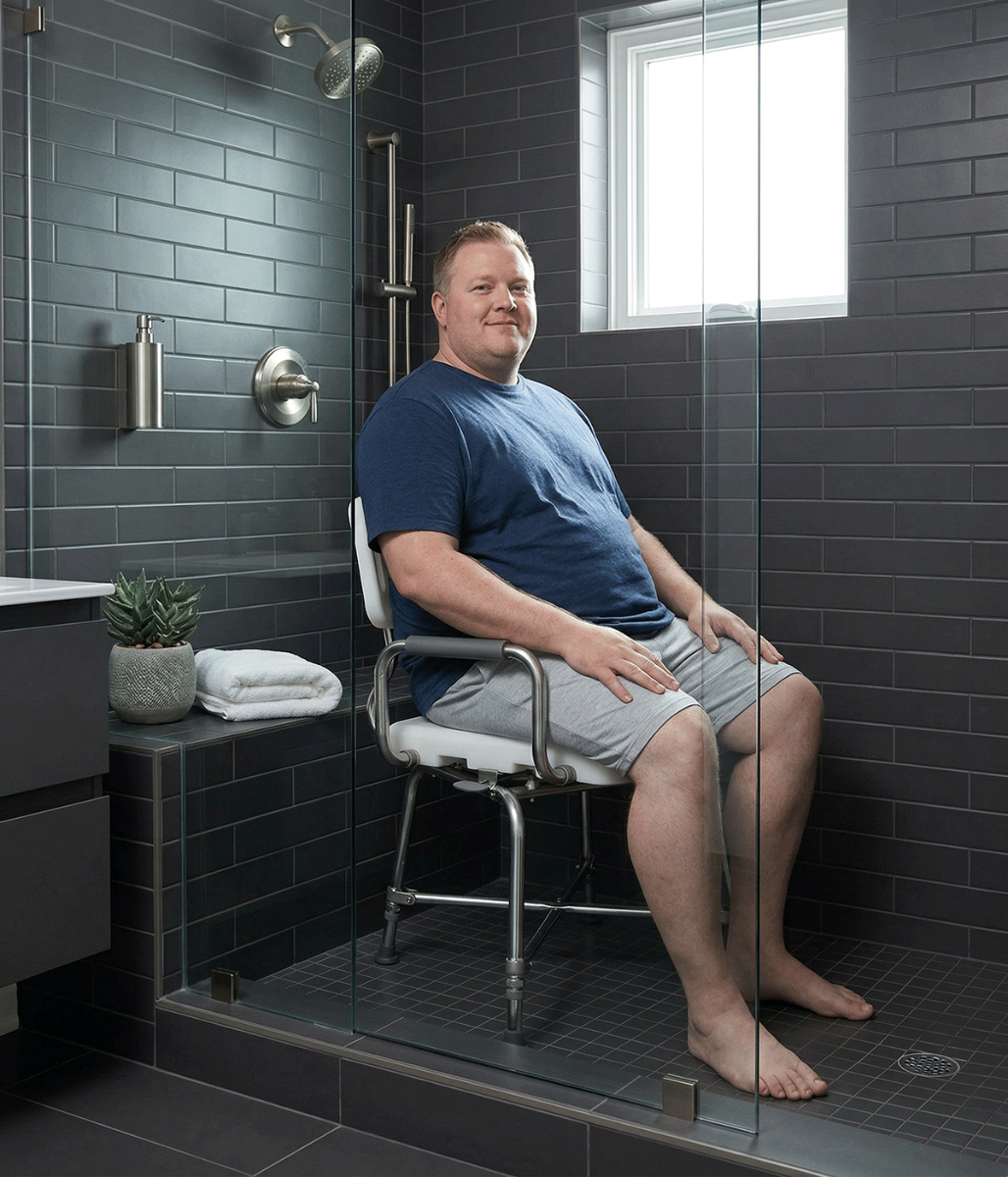 Bariatric Swivel Shower Chair — MOBB Home Health Care, front view