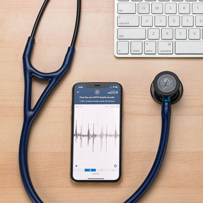 Littmann Cardiology IV Diagnostic Stethoscope: Black & Black - Blue Stem 6201