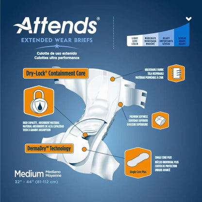 Derma Dry Extended Night Wear Briefs | Attends - Factory Direct Medical