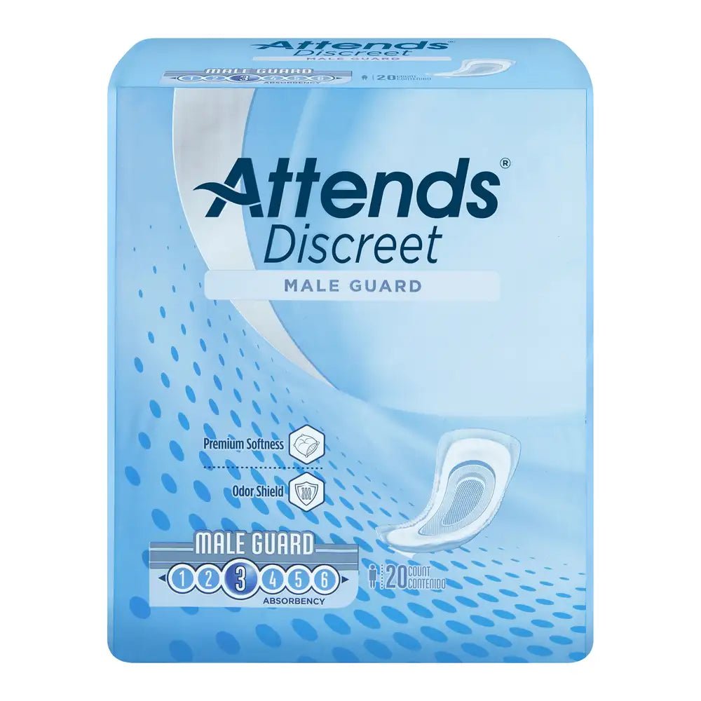 Discreet Male Guard - Case of 6 packages (120 count) | Attends - Factory Direct Medical