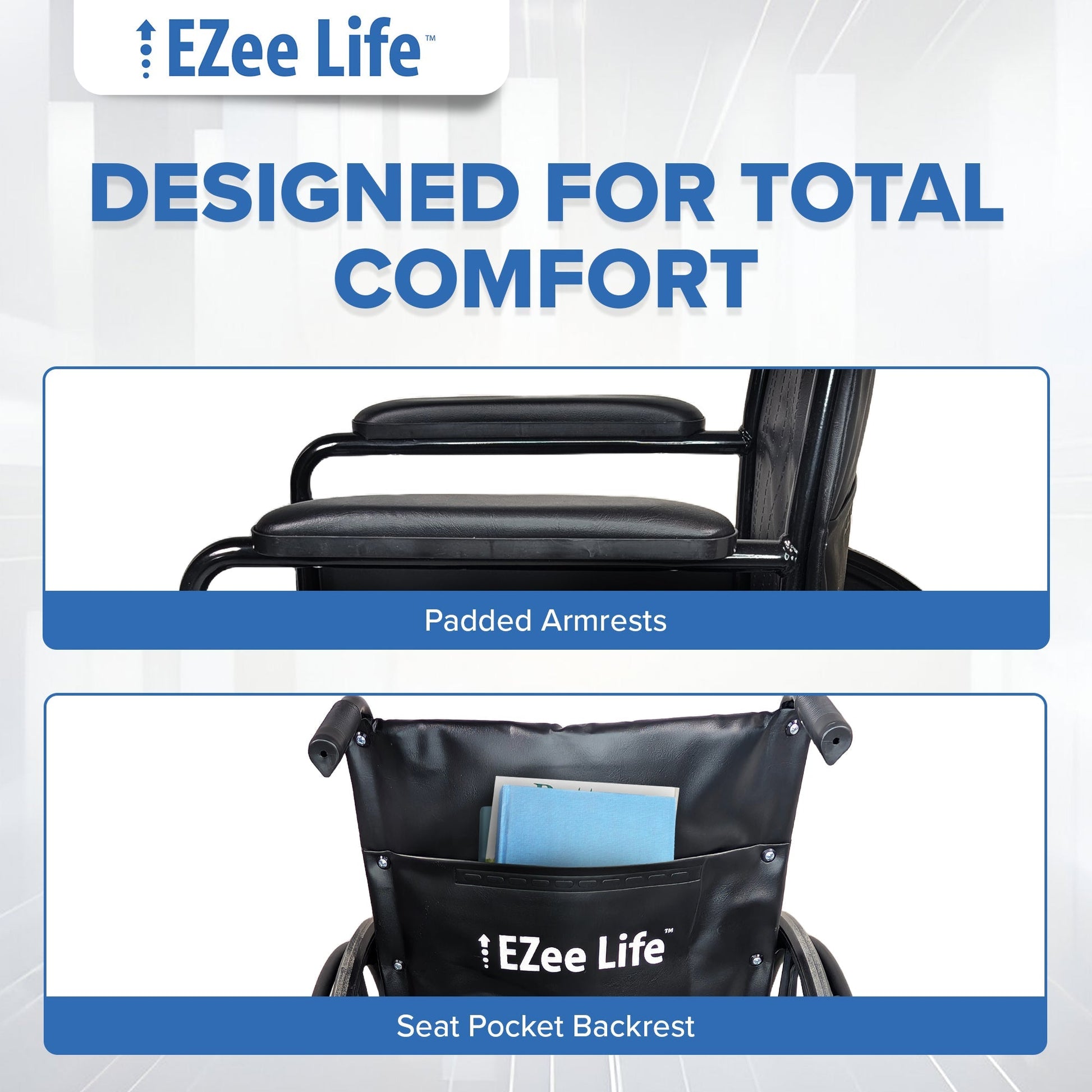 Economy Wheelchair - 16" or 18" - CH1090 | Ezee Life - Factory Direct Medical