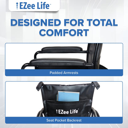Economy Wheelchair - 16" or 18" - CH1090 | Ezee Life - Factory Direct Medical