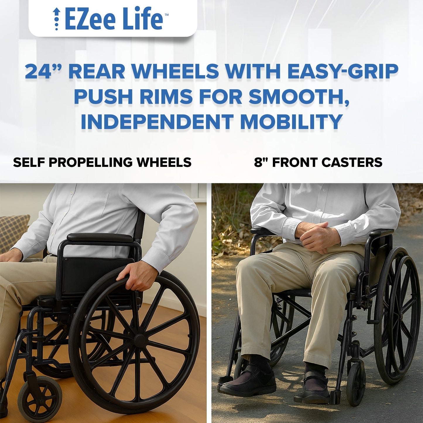 Economy Wheelchair - 16" or 18" - CH1090 | Ezee Life - Factory Direct Medical