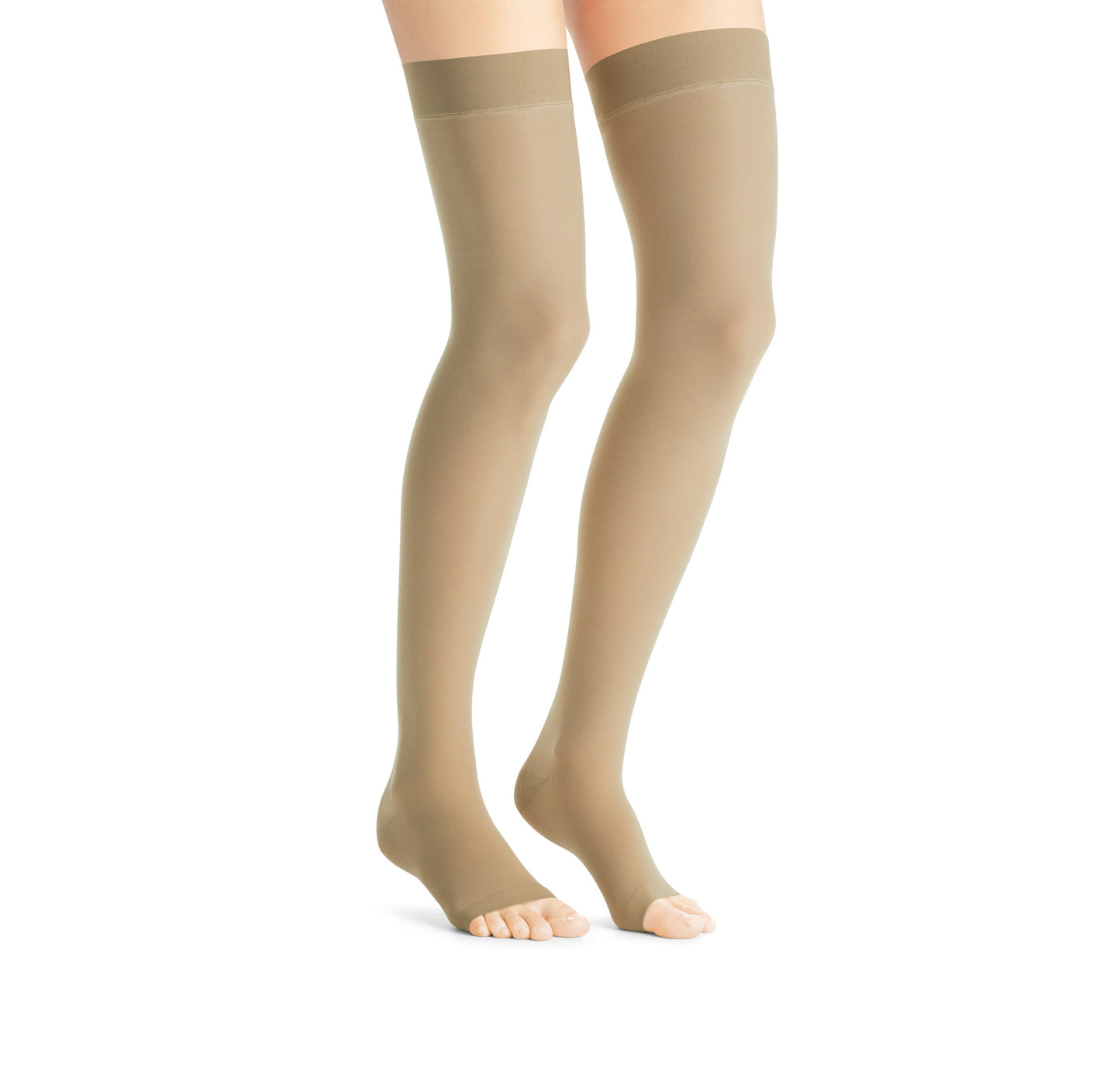 JOBST UltraSheer Compression Stockings 20-30 mmHg Thigh High Silicone Dot Band Open Toe