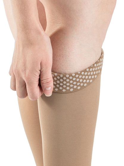 Sigvaris 860 Opaque Compression Socks 30-40 mmHg Calf High w/Grip Top Unisex Open Toe