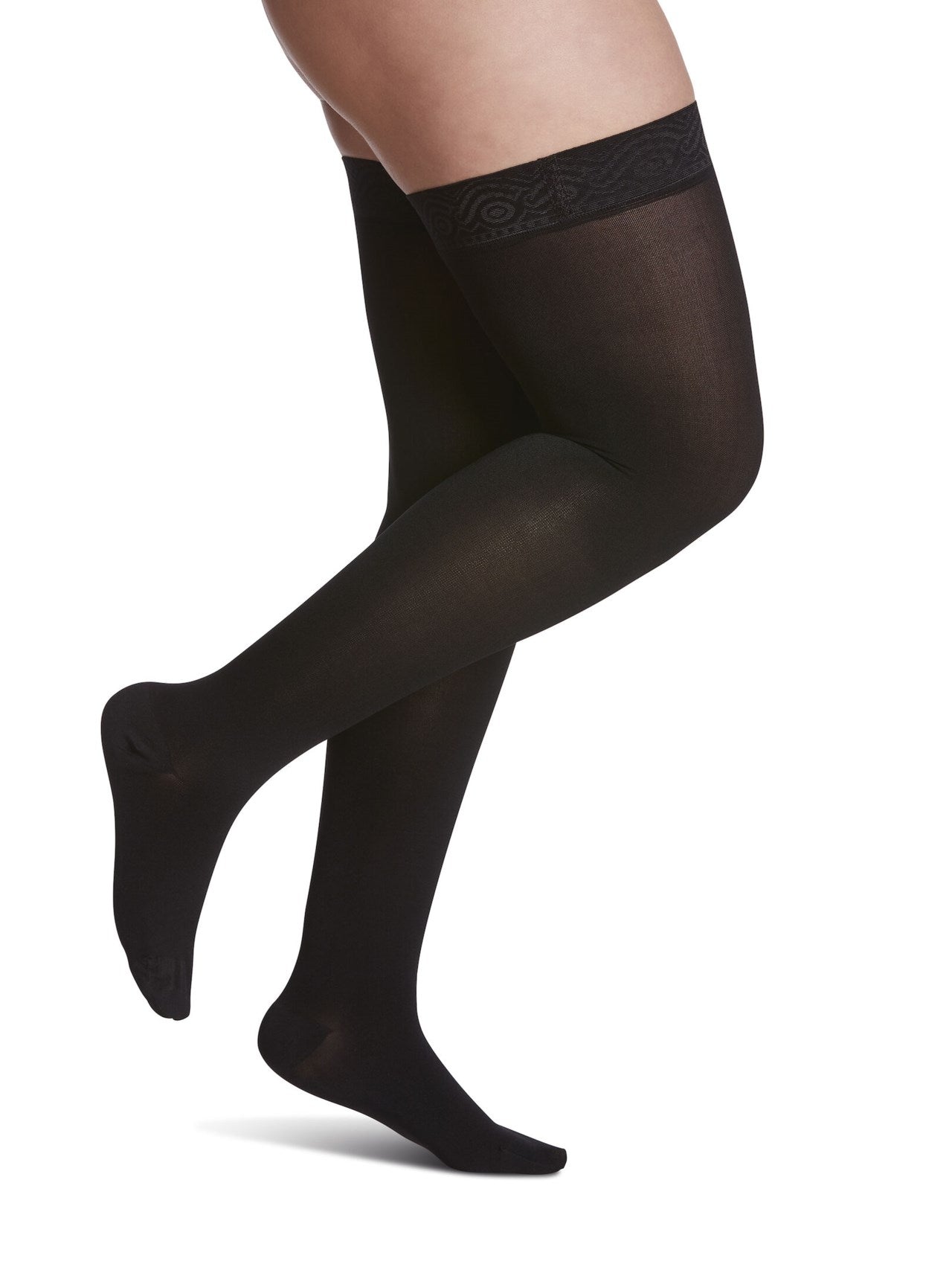 Sigvaris 860 Opaque Compression Socks 30-40 mmHg Thigh High For Women Closed Toe