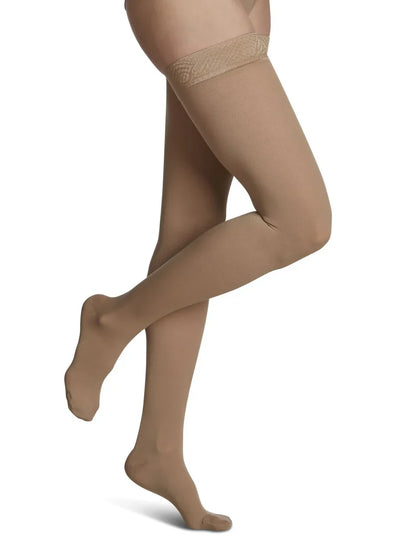 Sigvaris 860 Opaque Compression Socks 20-30 mmHg Thigh High For Women Closed Toe