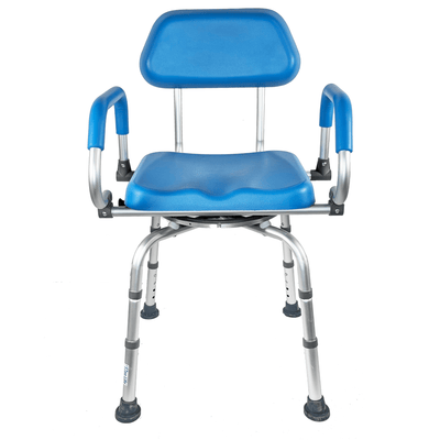 EZee Life CH2075 Swivel Shower Chair – 360° Swivel Seat, Padded Flip - Up Arms, Height Adjustable Legs for Bath Safety & Easy Transfers | Ezee Life - Factory Direct Medical