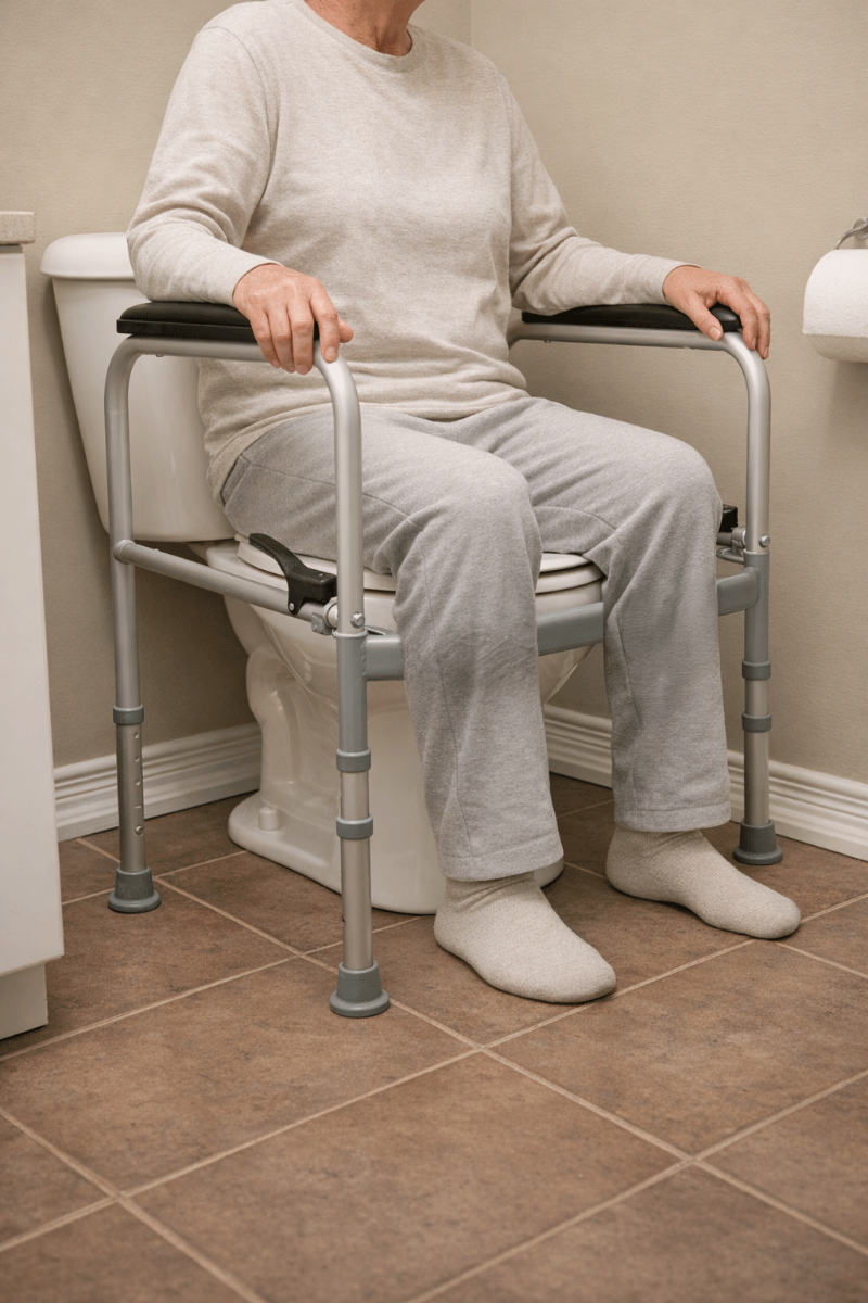 Folding Toilet Safety Frame — MOBB Home Health Care, front view