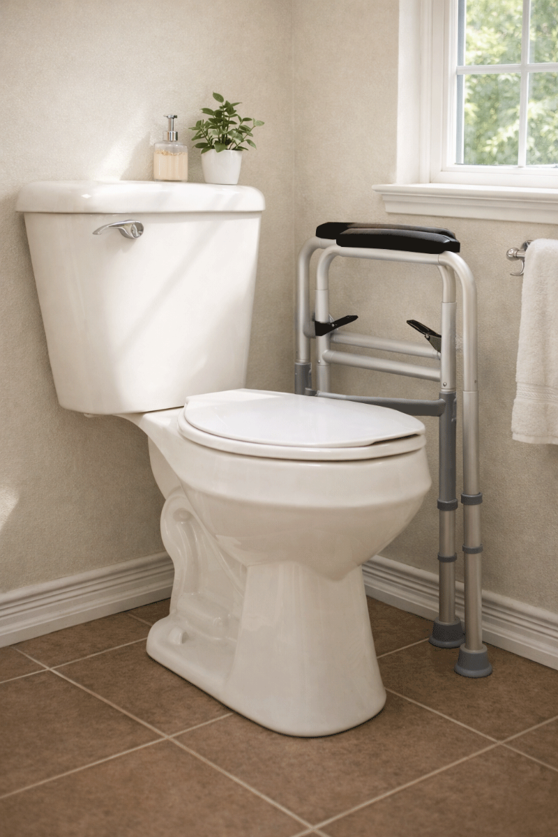 Folding Toilet Safety Frame — MOBB Home Health Care, side profile