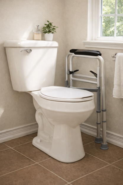 Folding Toilet Safety Frame — MOBB Home Health Care, side profile