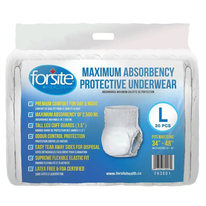 Forsite Health Maximum Absorbency Protective Underwear - Cases of 80 | Forsite - Factory Direct Medical