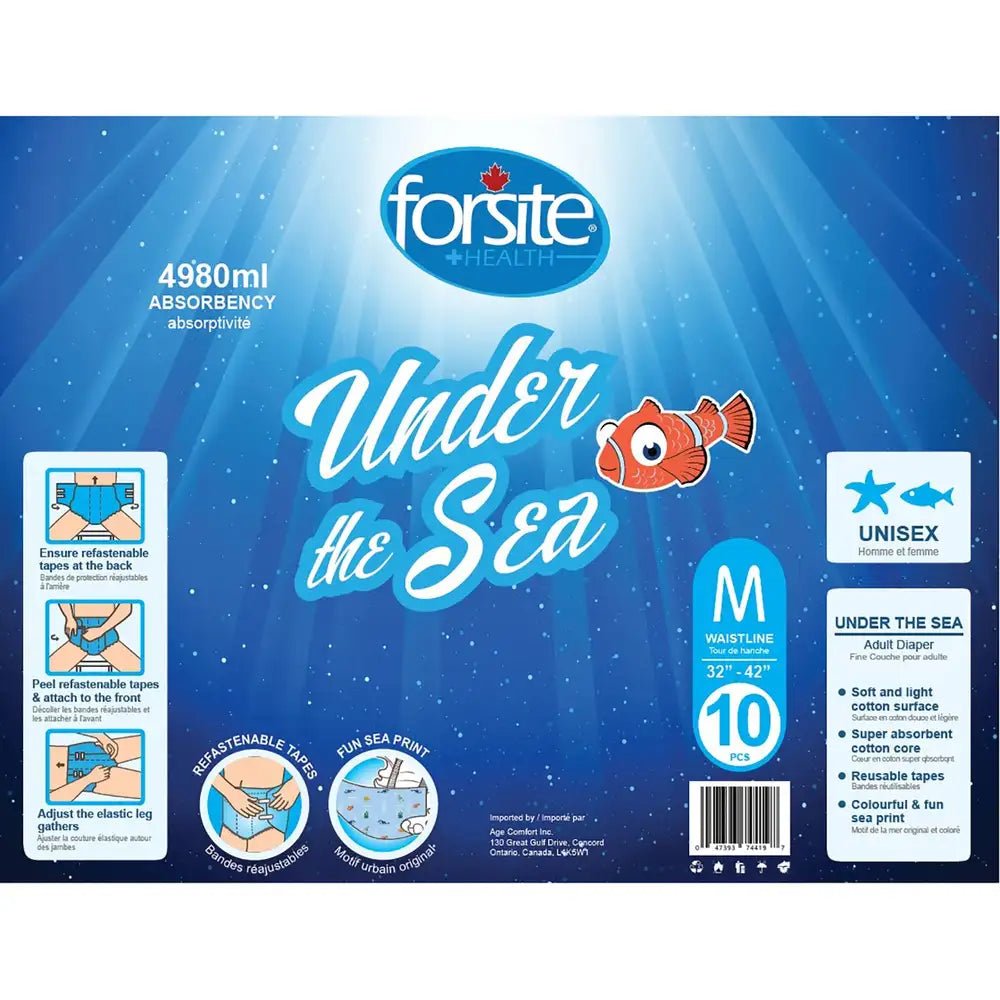 Forsite Health Under Sea Maximum Absorbency Adult Briefs - Case of 30 | Forsite - Factory Direct Medical