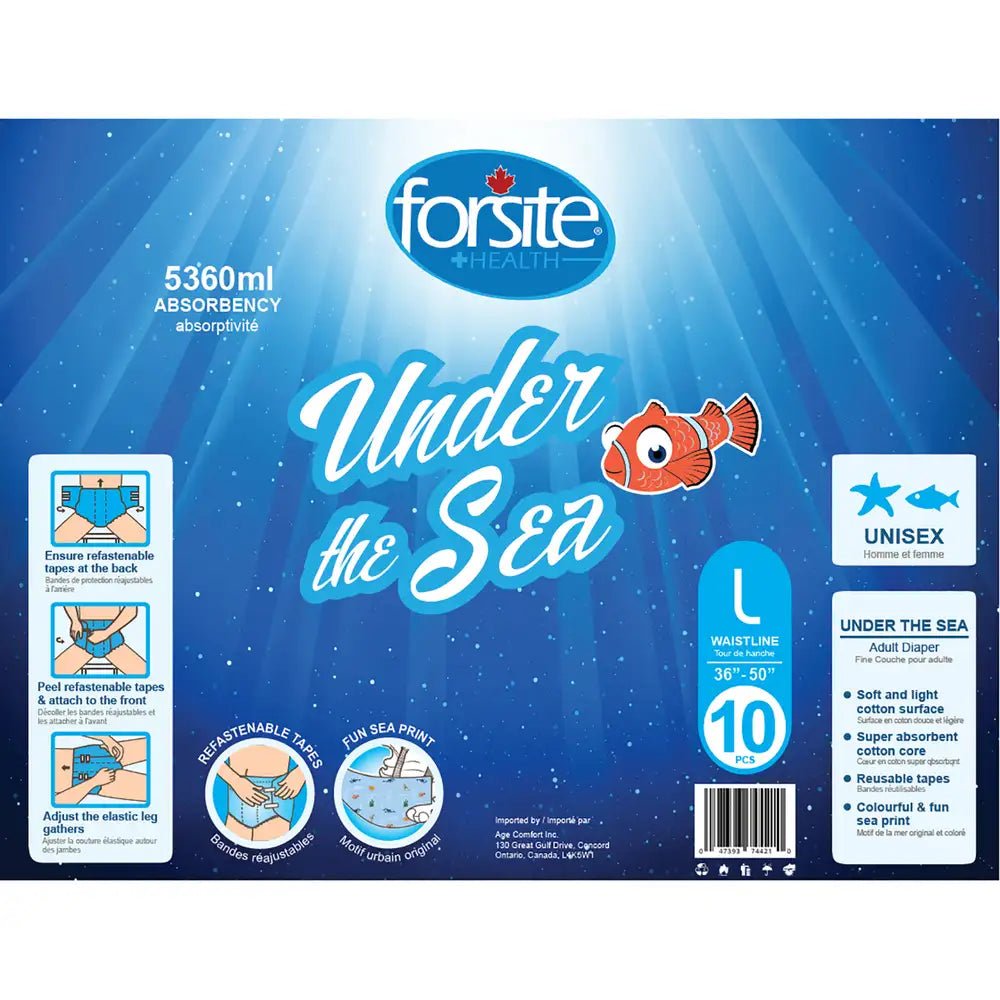 Forsite Health Under Sea Maximum Absorbency Adult Briefs - Case of 30 | Forsite - Factory Direct Medical