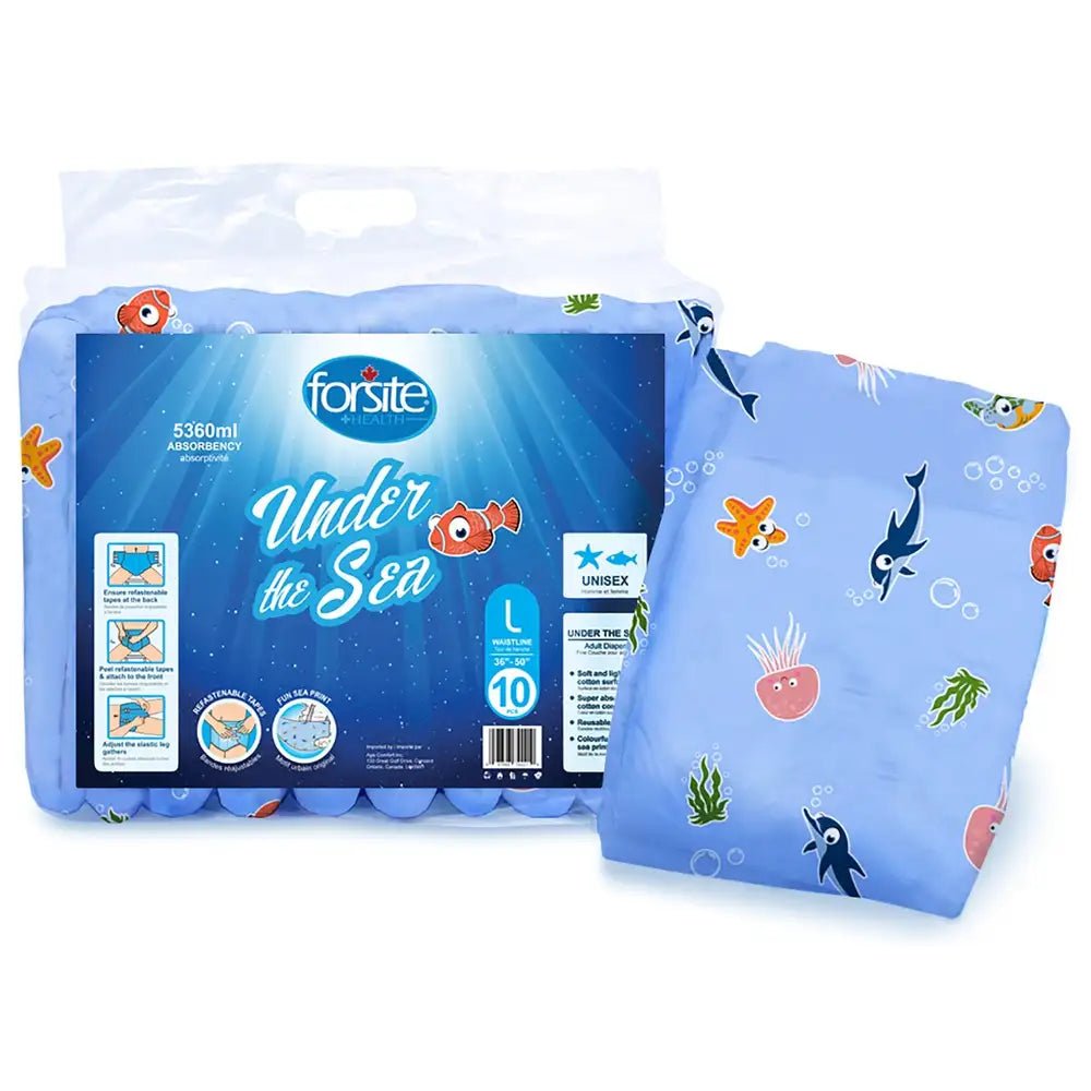 Forsite Health Under Sea Maximum Absorbency Adult Briefs - Case of 30 | Forsite - Factory Direct Medical