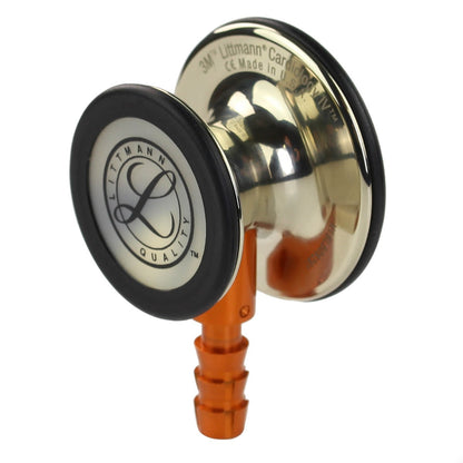Littmann Cardiology IV Diagnostic Stethoscope: Polished Champagne & Hunter Green - Orange Stem 6206
