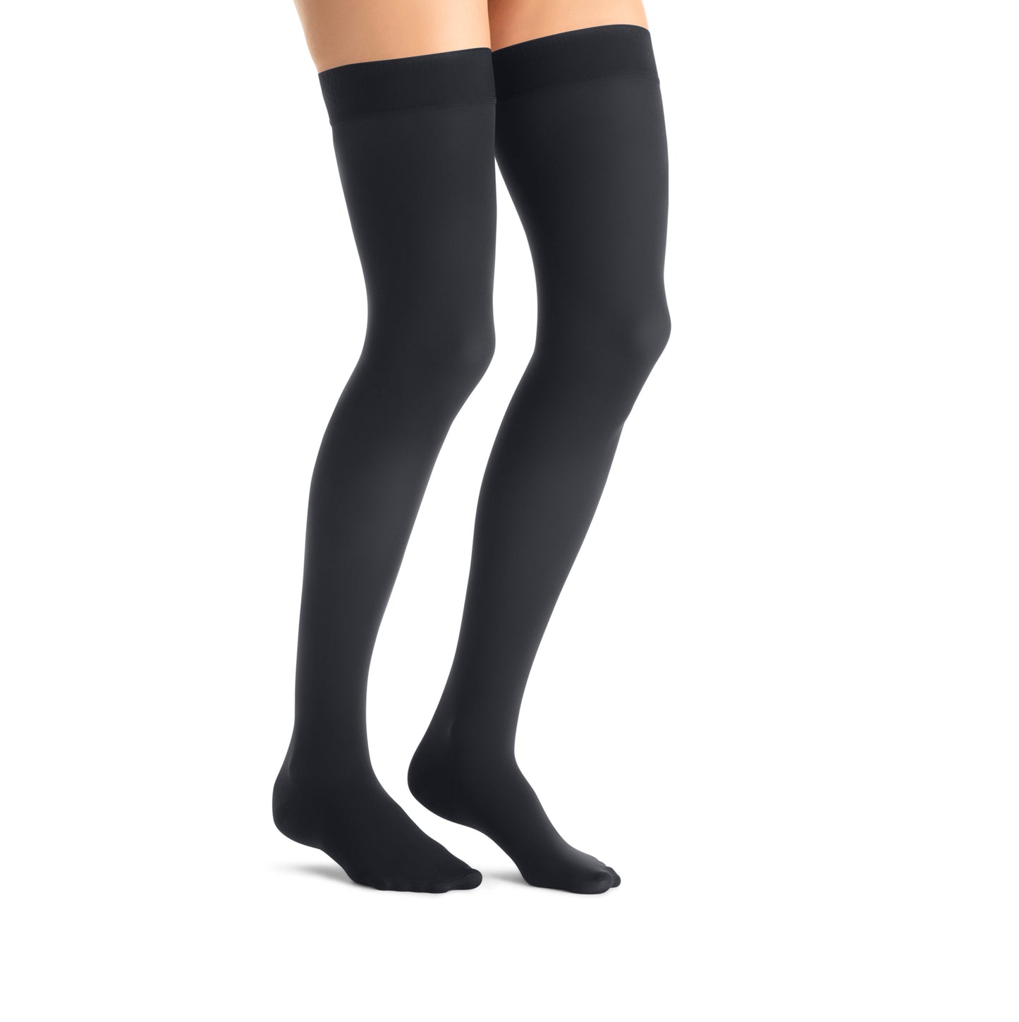 JOBST Opaque Compression Stockings 20-30 mmHg Thigh High Silicone Dot Band Closed Toe