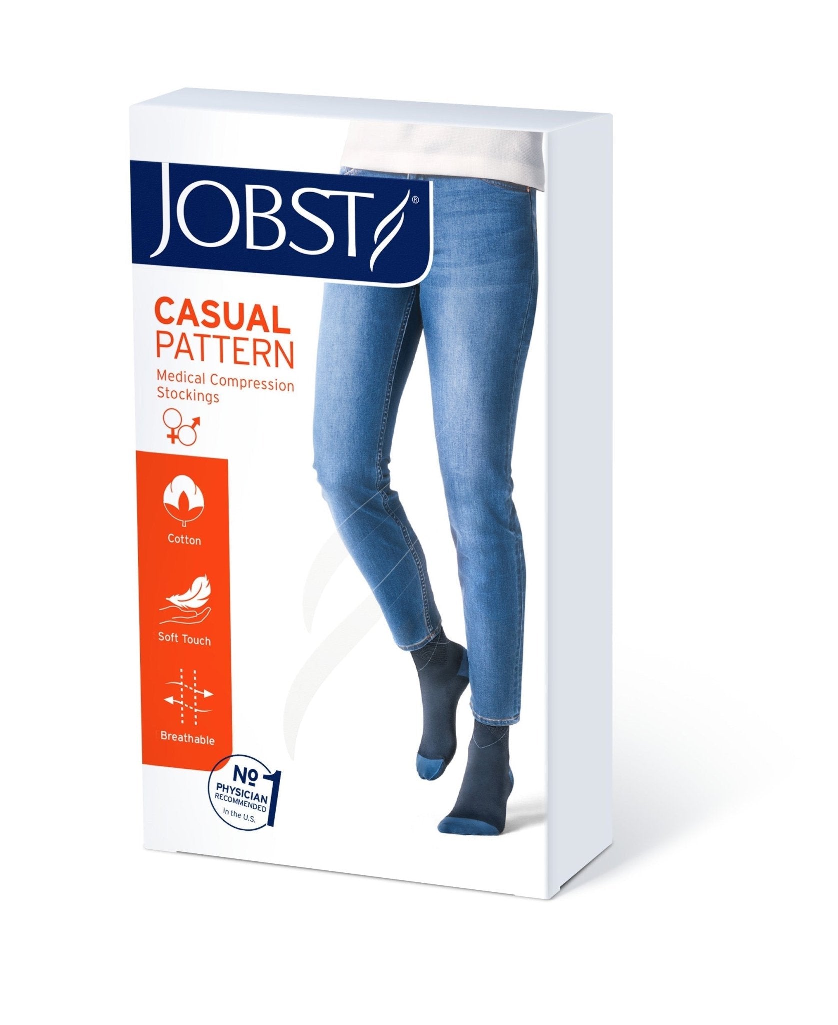 JOBST Casual Pattern Compression Socks 30 - 40 mmHg, Knee High, Closed Toe, Full Calf Petite | JOBST - Factory Direct Medical