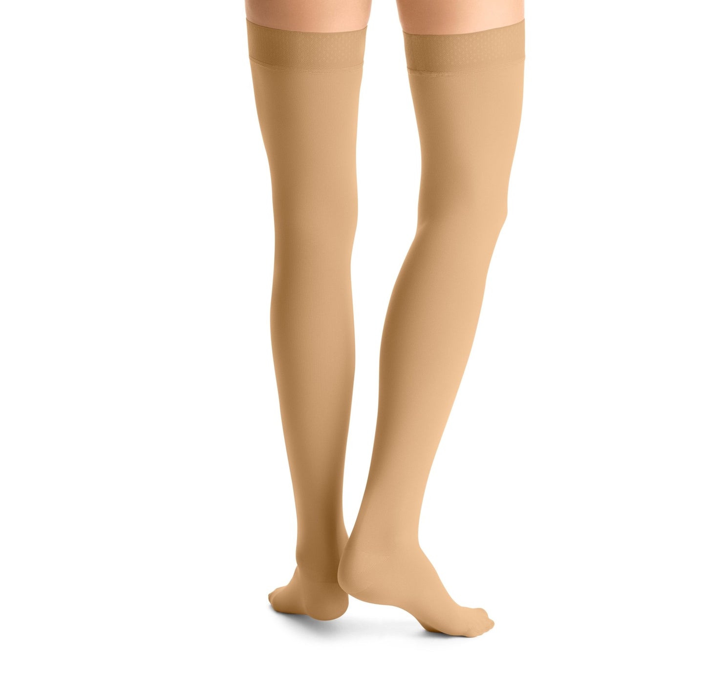 JOBST Opaque Compression Stockings 15 - 20 mmHg Thigh High Silicone Dot Band Closed Toe | JOBST - Factory Direct Medical