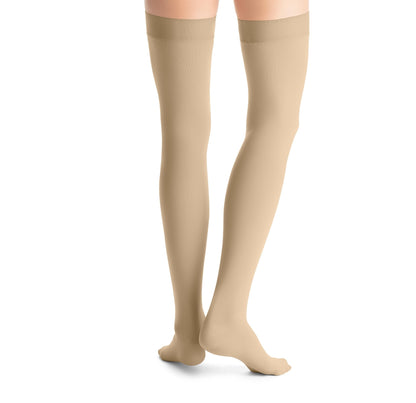 JOBST Opaque Compression Stockings 20 - 30 mmHg Thigh High Silicone Dot Band Closed Toe Petite | JOBST - Factory Direct Medical
