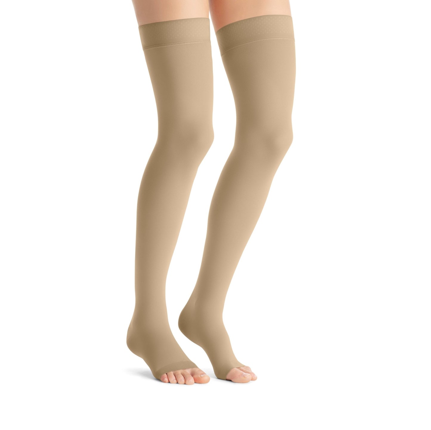 JOBST Opaque Compression Stockings 30 - 40 mmHg Thigh High Silicone Dot Band Open Toe | JOBST - Factory Direct Medical