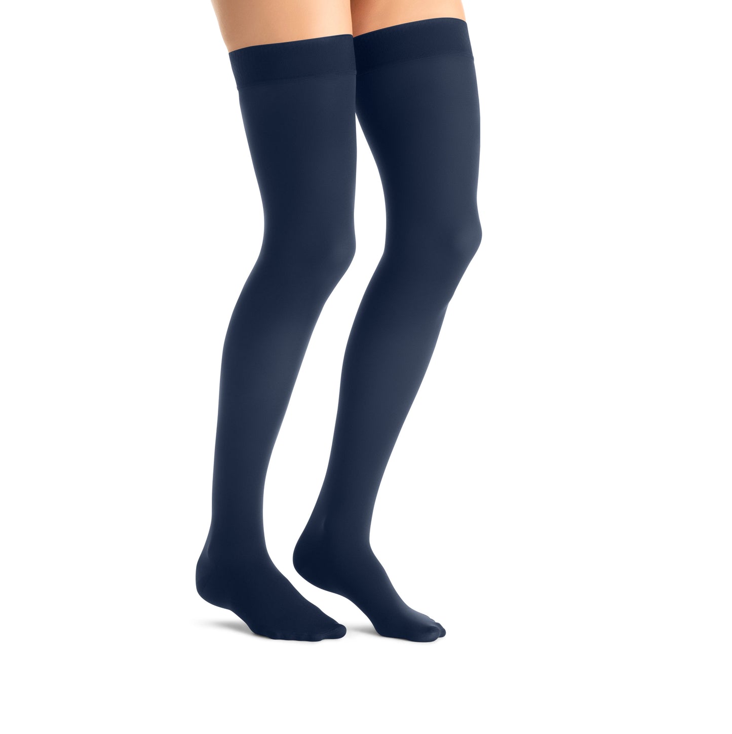 JOBST Opaque Compression Stockings 20-30 mmHg Thigh High Silicone Dot Band Closed Toe