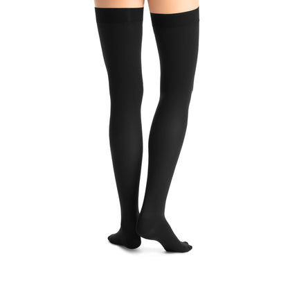 JOBST Opaque Compression Stockings 15-20 mmHg Thigh High Sensitive Band Petite Closed Toe