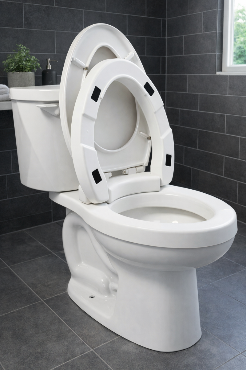 2″ Hinged Raised Toilet Seat — MOBB Home Health Care, front view