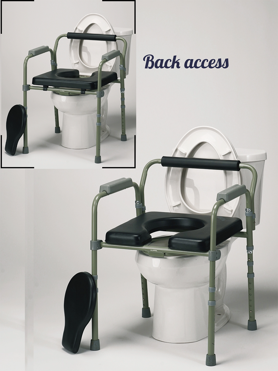 Padded Folding Commode Chair — MOBB Home Health Care, front view