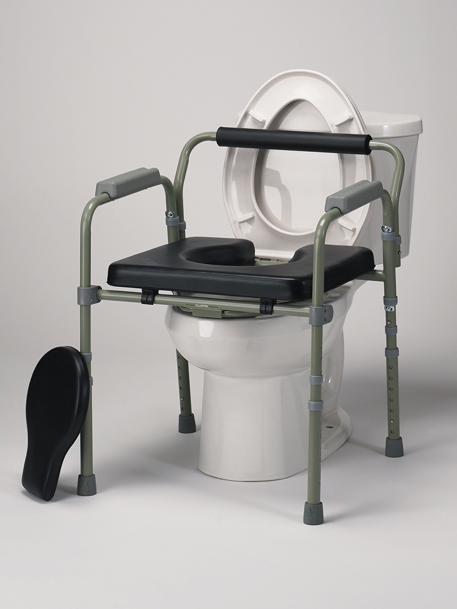 Padded Folding Commode Chair — MOBB Home Health Care, side profile
