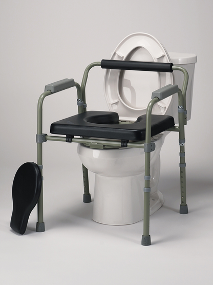 Padded Folding Commode Chair — MOBB Home Health Care, side profile