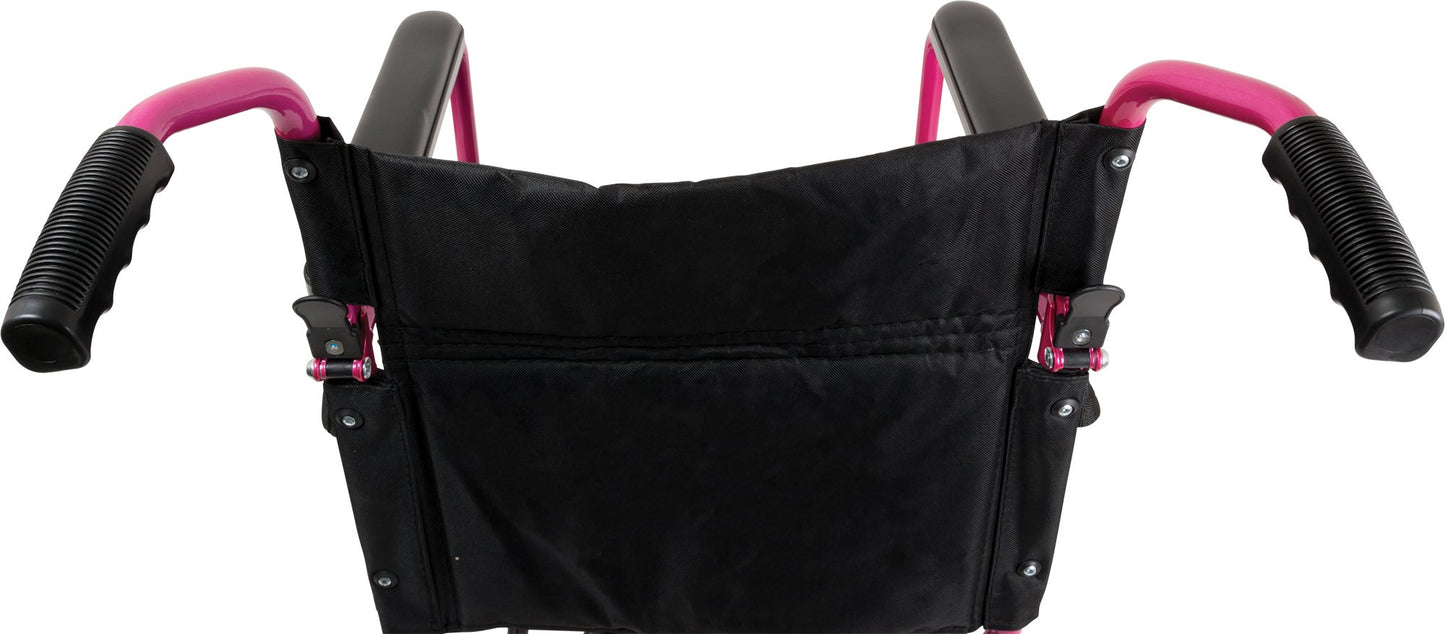 ProBasics Aluminum Transport Wheelchair - Black and Pink | Probasics - Factory Direct Medical