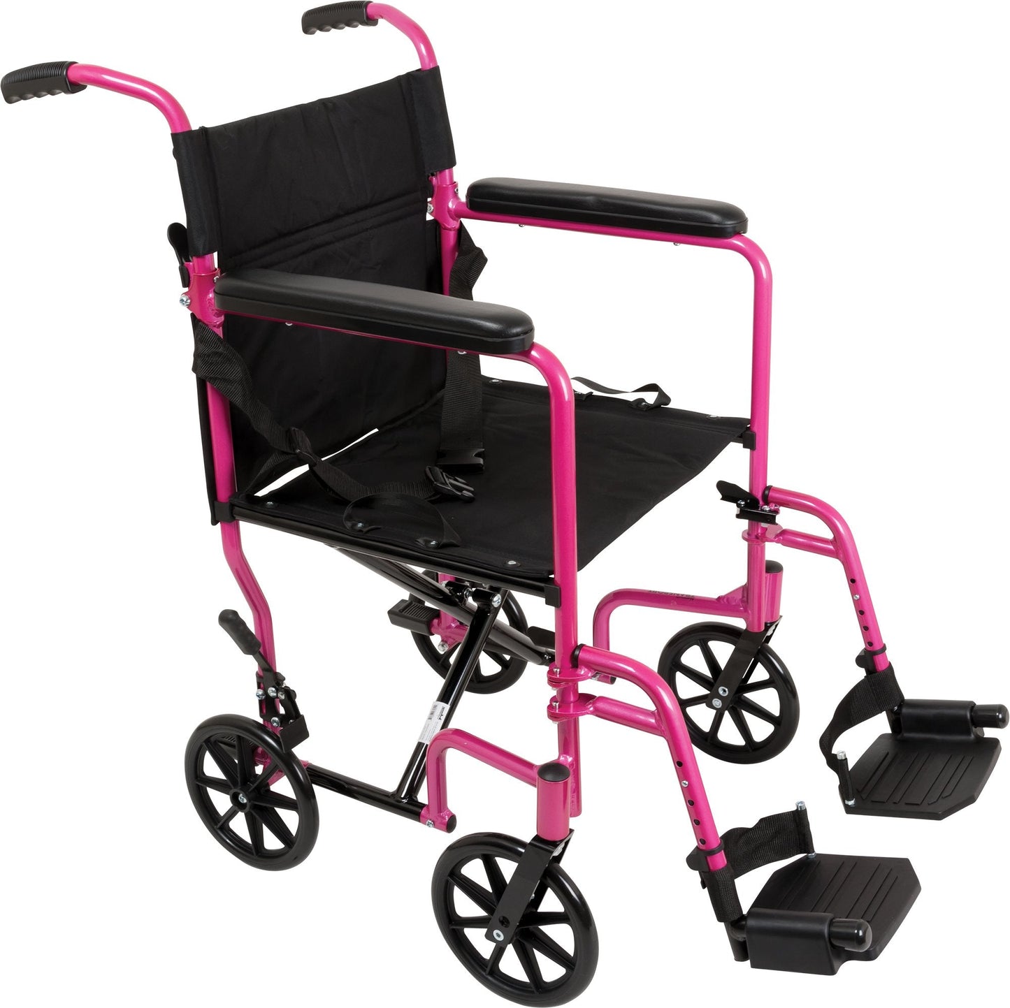 ProBasics Aluminum Transport Wheelchair - Black and Pink | Probasics - Factory Direct Medical