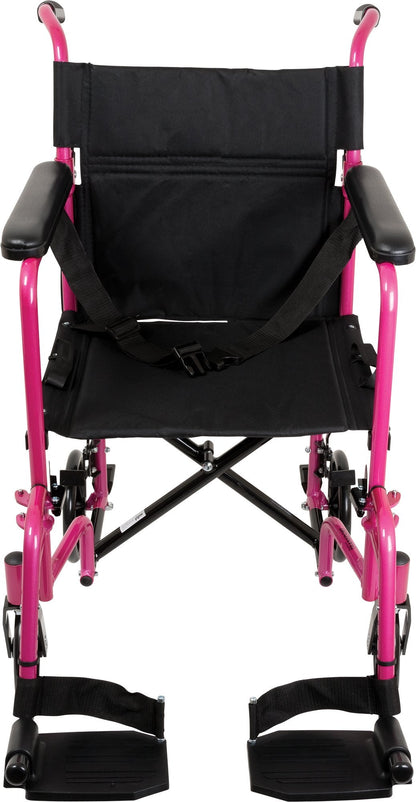 ProBasics Aluminum Transport Wheelchair - Black and Pink | Probasics - Factory Direct Medical