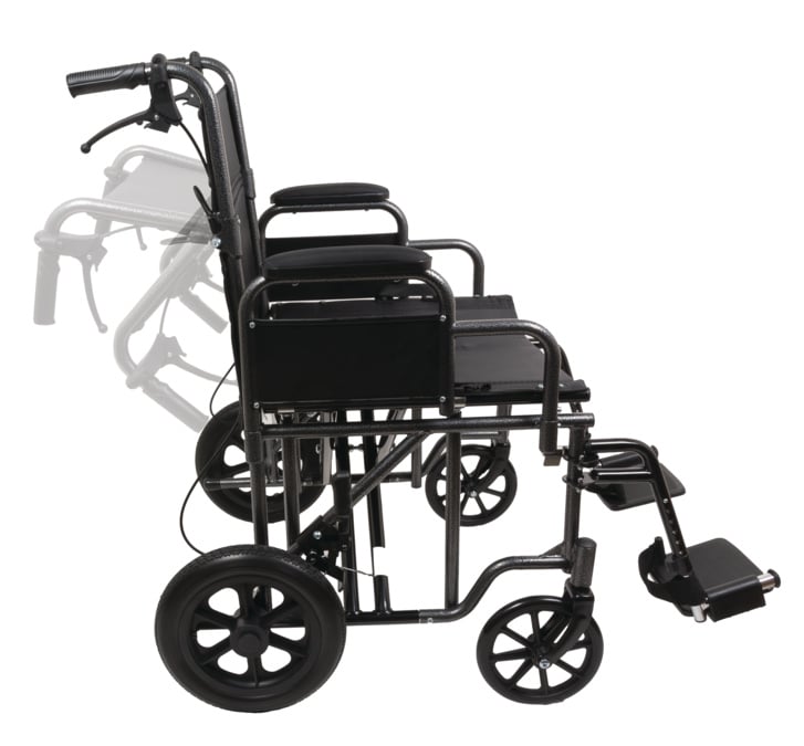 ProBasics Bariatric Steel Transport Chair in Silver Vein - Mobility Aid for Individuals up to 400 lbs | Probasics - Factory Direct Medical