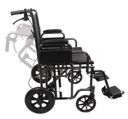 ProBasics Bariatric Steel Transport Chair in Silver Vein - Mobility Aid for Individuals up to 400 lbs | Probasics - Factory Direct Medical