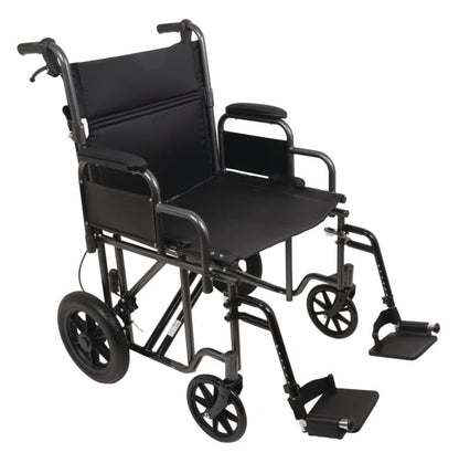 ProBasics Bariatric Steel Transport Chair in Silver Vein - Mobility Aid for Individuals up to 400 lbs | Probasics - Factory Direct Medical