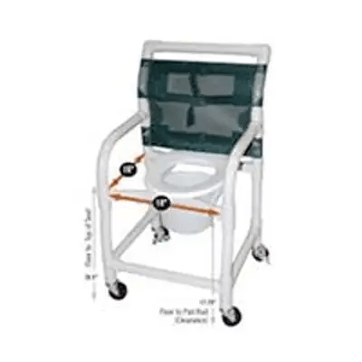 PVC Wheeled Commode - 18" x 18" | Ezee Life - Factory Direct Medical